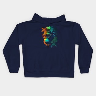 Monkey and Flowers Kids Hoodie